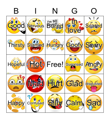 Feelings Bingo Card