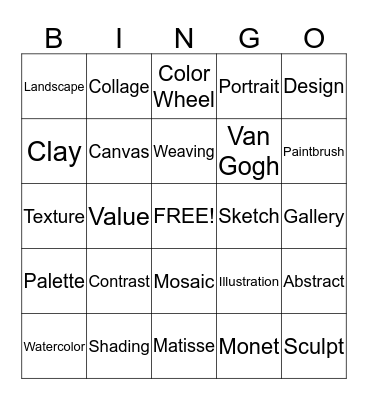 ART BINGO Card