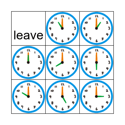 What time is it ? It's _. Bingo Card