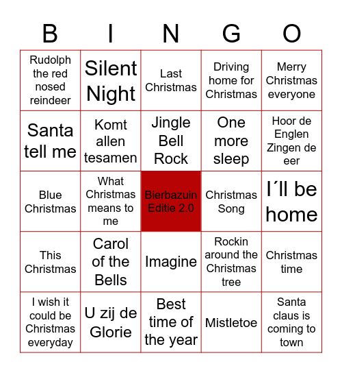 De Grote Bazuin Kerstbingo Card