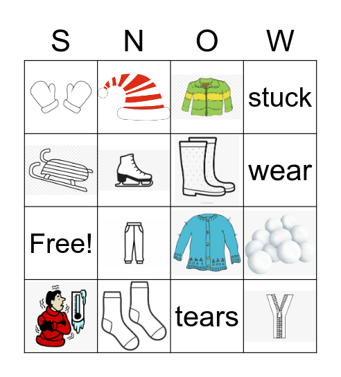 The Jacket I Wear in the Snow Bingo Card
