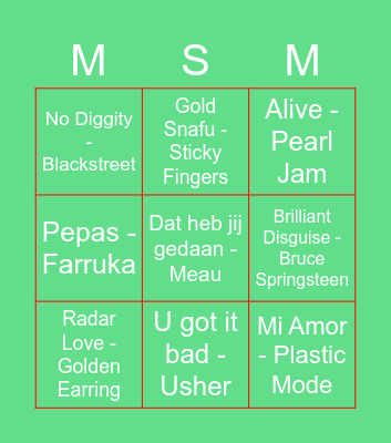 M&SM Kerstbingo Card