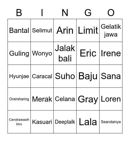 birthday boy eric!! 🥳 Bingo Card