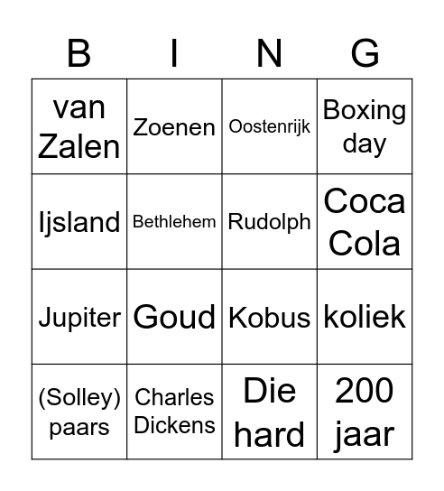 Kerst Bingo! Bingo Card