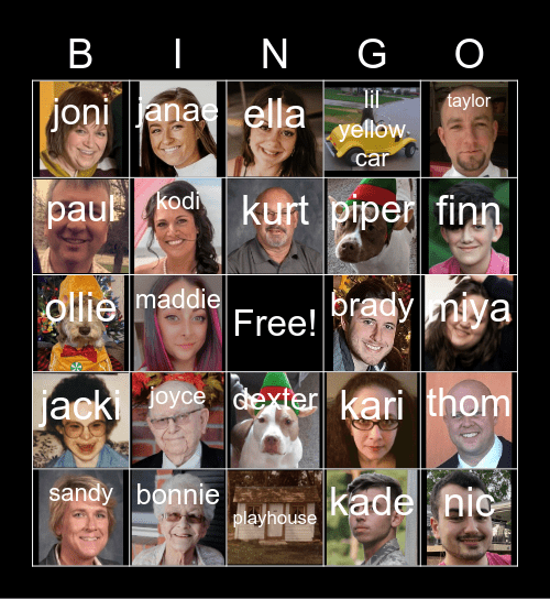 Sanders Christmas 2021 Bingo Card