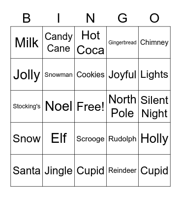 Christmas Bingo Card