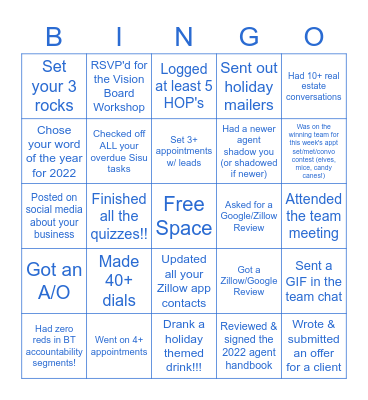 Last Bingo of 2021!!! Bingo Card