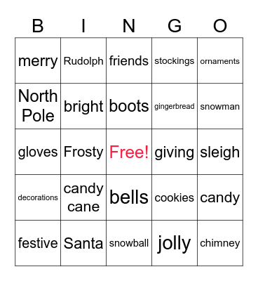 Holiday Bingo Card