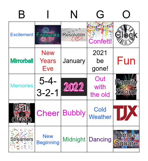 New Years 2022 Bingo Card