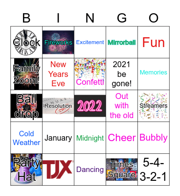 New Years 2022 Bingo Card