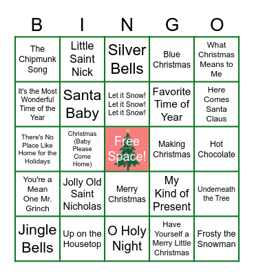 Merry Christmas Bingo Card