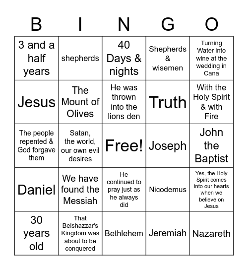 JBQ Match #3 Bingo Card