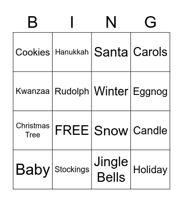 BXFJC & MFJC Holiday Bingo Card