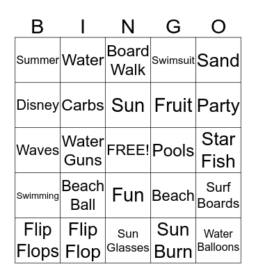 Summer Bingo Card