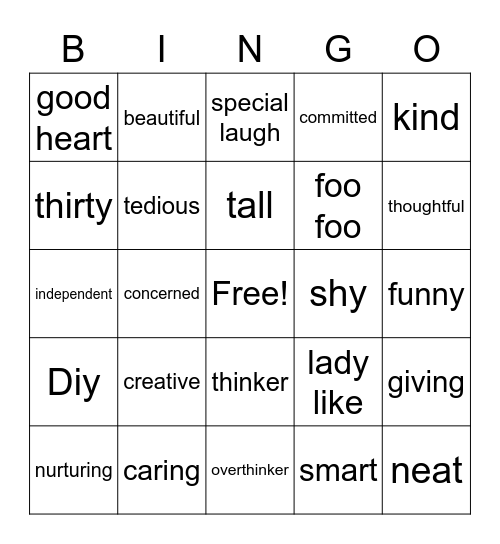 Flirty Thirty Bingo Card