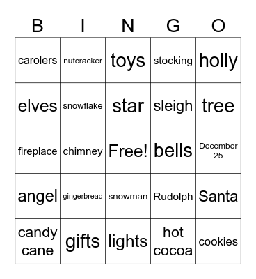 CHRISTMAS BINGO Card