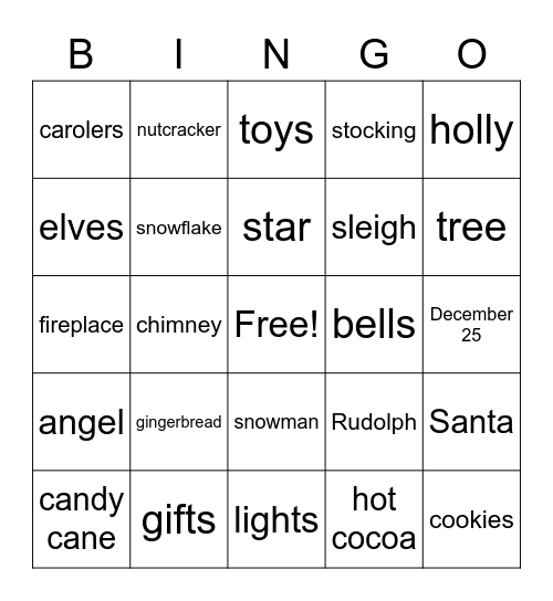 CHRISTMAS BINGO Card