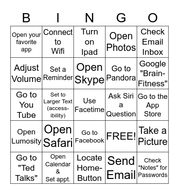 Let's Get App-y Bingo Card