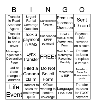 CCC-Service Bingo  Bingo Card