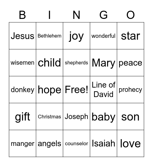 Christmas Celebration Bingo Card
