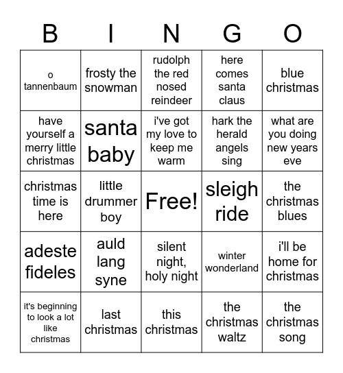 Christmas Bingo Card