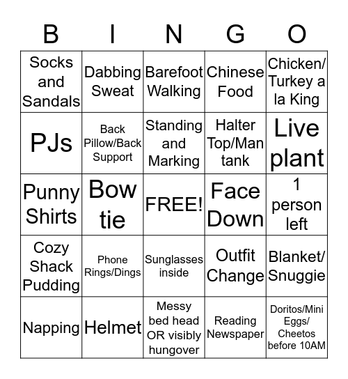 Marker Bingo Card