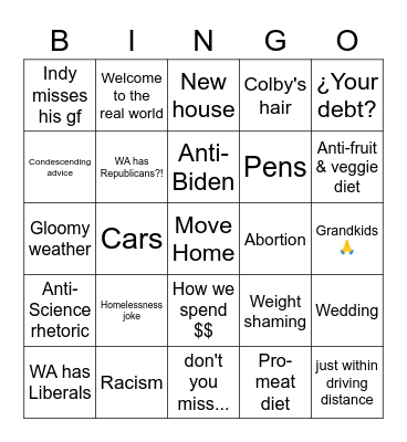 ¡H3lp! Bingo Card
