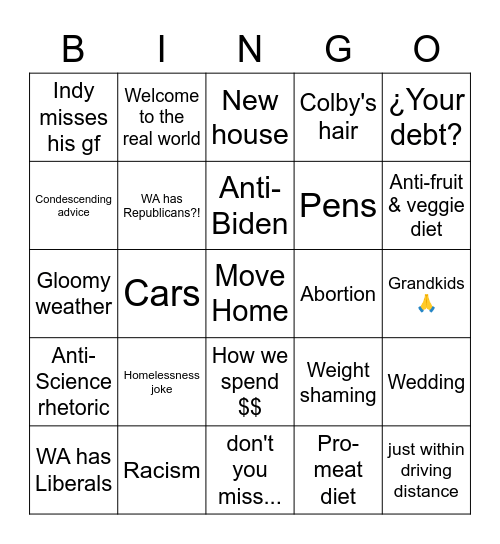 ¡H3lp! Bingo Card