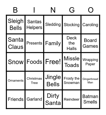 Christmas Bingo Card