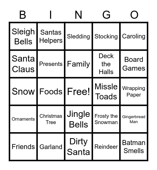 Christmas Bingo Card