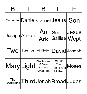 Bible Bingo Card