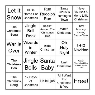 CHRISTMAS / HOLIDAY Bingo Card