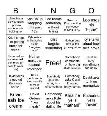 Holiday Bingo Card