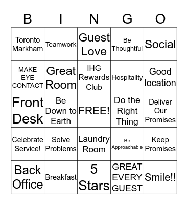 STAYBRIDGE BINGO Card