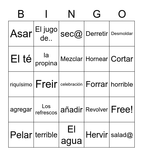 8th repaso Bingo Card