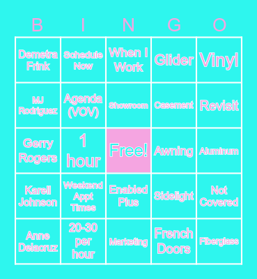 ISC Bingo Card
