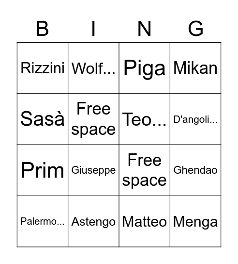 Elite Bingo Card