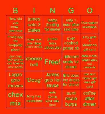 Holiday Bingo Card