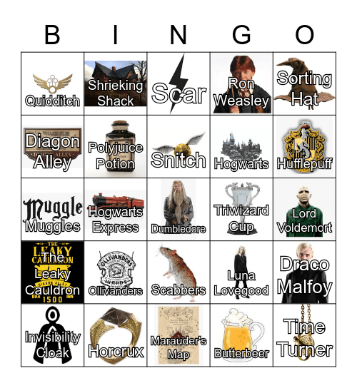 Harry Potter Bingo Card