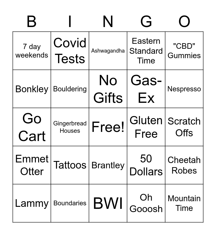Christmas Bingo 2021 Bingo Card