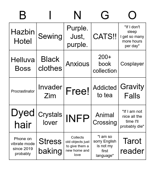 What do you have in common with Cophi? Bingo Card
