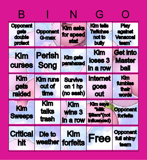 Kim's Bingo Card