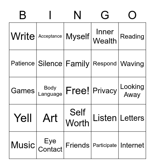 Advisory Bingo Game Bingo Card