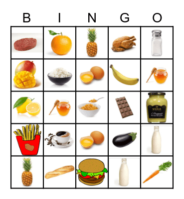 FOOD Bingo Card