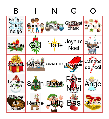 Noel Bingo Card