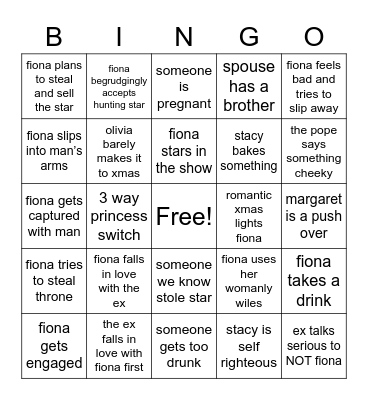 princess switch 3 Bingo Card