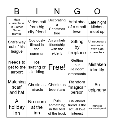 Christmas Movie Bingo Card