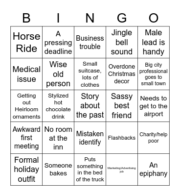 Christmas Movie Bingo Card