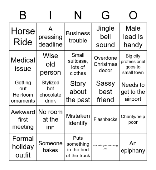 Christmas Movie Bingo Card