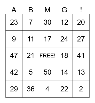 BEST MONTH EVER Bingo Card